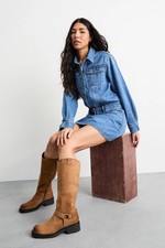 Faith Tan Biker Boots Womens Daywear Boots