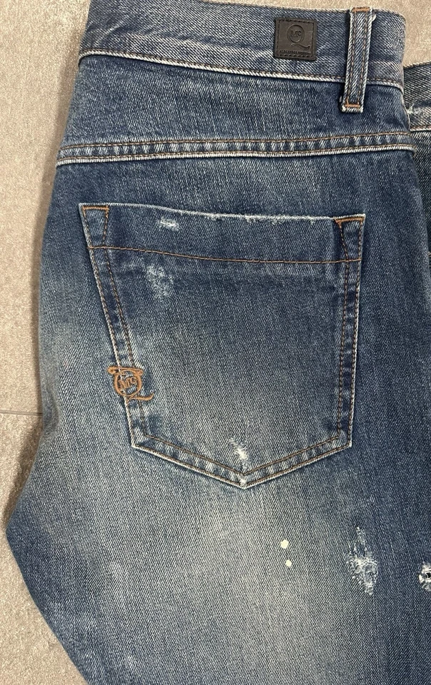 Alexander Mcqueen Vintage Paint Splat Distressed Jeans 32-34, Retail $679.00 - Image 4 of 4