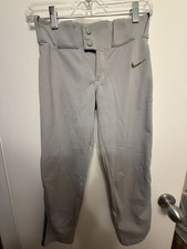 Nike Vapor Select Baseball Pants Full Length Solid Gray BQ6345-052 Boys Medium