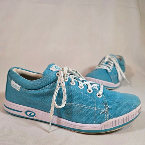 DEXTER Katie Bowling Shoes Womens 7 M Universal Turquoise Blue Canvas Sneakers