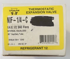 Sporlan NIF 1/4 C Thermostatic Expansion Valve 1/4 X 1/2 SAE Flare