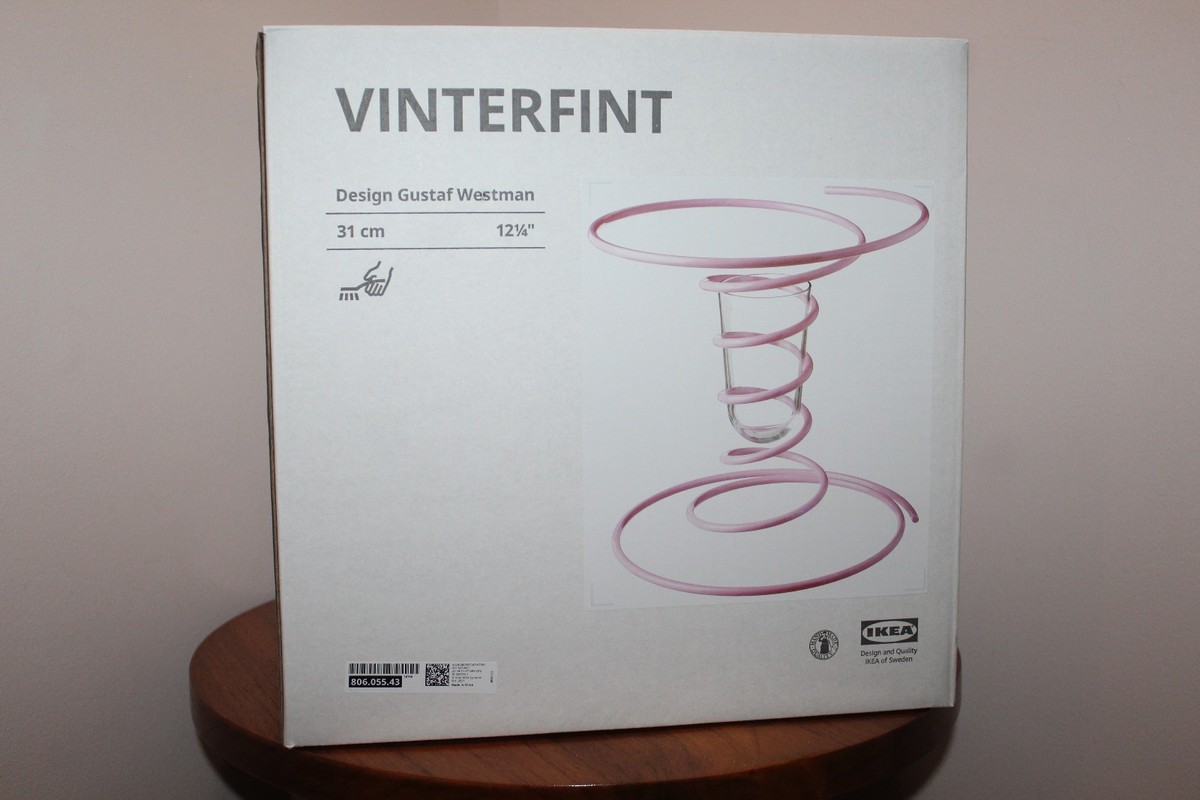 IKEA GUSTAF WESTMAN VINTERFINT VASE CURLED PINK 12.25