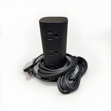 Power Strip Tower Surge Protector USB A C Charging Ports 5V 10A 1800J Black Cord