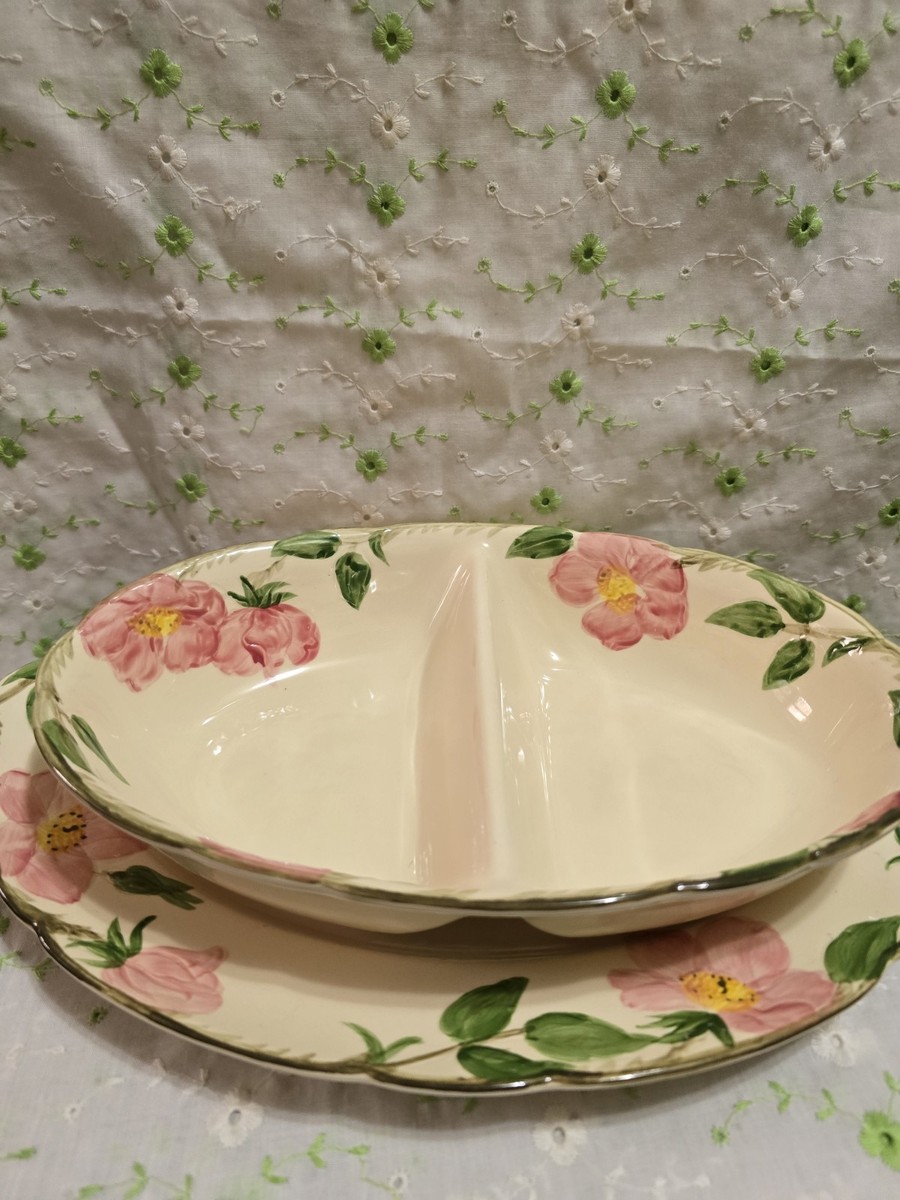 Porcelain Franciscan Desert Rose Platter VTG MCM C1960s USA