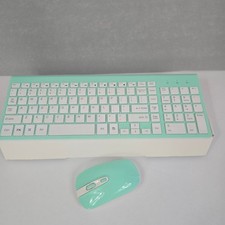JoyAccess Slim Wireless JKB2B Keyboard Mouse Combo - Aqua w/White Keys