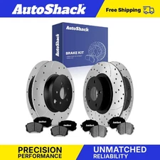 Front Rear Drilled Slotted Brake Rotors Ceramic Pads for Subaru Impreza