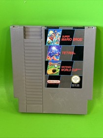 NES SUPER MARIO BROS TETRIS & NINTENDO WORLD CUP - TESTED - PAL-B - WITH MANUAL