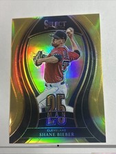 Shane Bieber/2021 Panini Select Gold 25 Man #25M-9   03/10