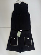 H&M Iris Apfel Black Knit Short And Top Set BNWT Size Large & Medium 
