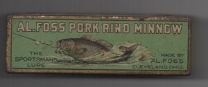 vintage a l foss pork rind minnow fishing lure tin box fish graphics cleveland ebay ebay