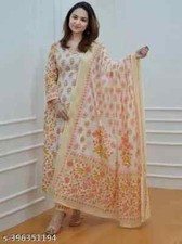 Indian Bollywood Women Cotton Kurti Dupatta  Pant For Girls  Women