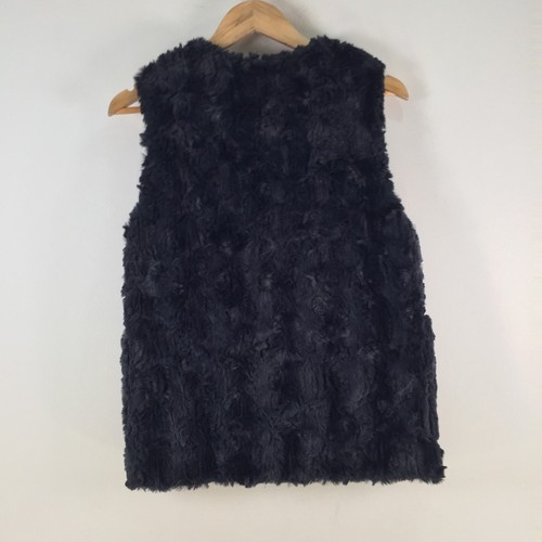 NEW Zara girls faux fur vest 13-14 years dark blue sleeveless 105027 - Picture 7 of 10