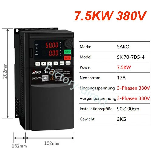 Convertidor de frecuencia 380V 7.5KW 3 fases convertidor de frecuencia VFD Inverter DE STOCK - Imagen 2 de 17