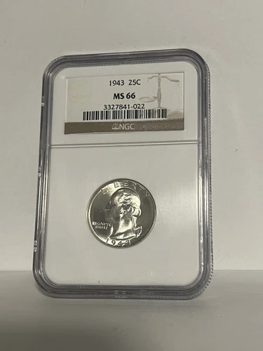 1943 Washington Silver Quarter 25¢, NGC MS 66