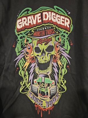 Grave Digger Monster Jam Monster Truck Shirt Adult Small Long
