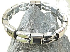 Mens Womens SILVER 100 Magnetic Triple Power Hematite Therapy Bracelet Anklet