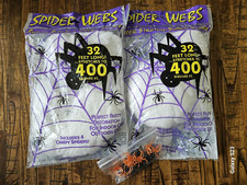 2 Super Stretch Spider Web Halloween Indoor/Outdoor Decoration 800 SFT total 