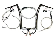 16 X 1.5 " Pre Wired  Chrome Ape Hanger Handlebar Kit 02 - 06 Harley Road King