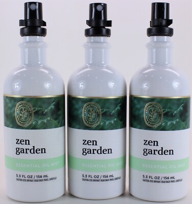 QTY 3 - Bath & Body Works Aromatherapy ZEN GARDEN Essential Oil Body Mist -5.3oz | eBay