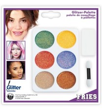 Set of 6 Glitter Makeup Make Up with Sponge and Applicator Theatre Quality 12g