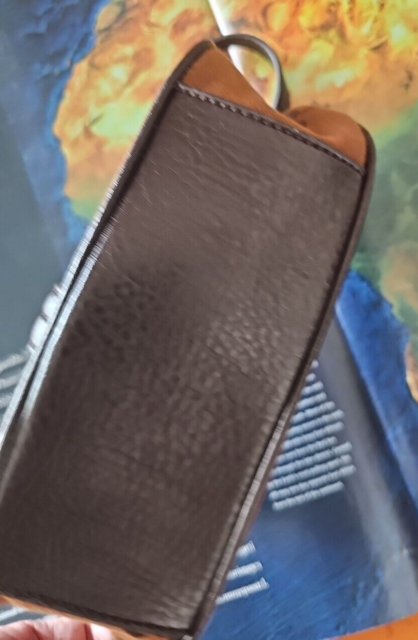 ETIENNE AIGNER Brown Canvas Leather Mini Small Bag Purse Logo