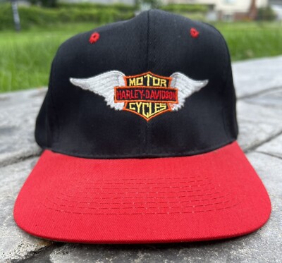Vintage 90s Harley Davidson Motor Cycles Adjustable Snapback Hat