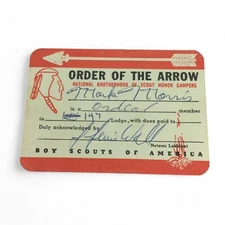 Vintage 1960s Order of the Arrow OA 147 Lodge MEMBERSHIP CARD Ordeal Member