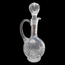 Crystal Cut Glass Claret Jug Decanter Vintage with Stopper