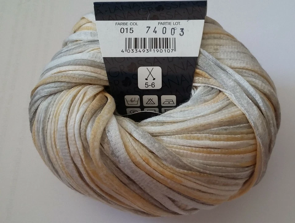 (119 €/kg):50 g LG ROMA, Fb. 015, Baumwollbändchen mit Metallic-Druck #4400 - Bild 2 von 2