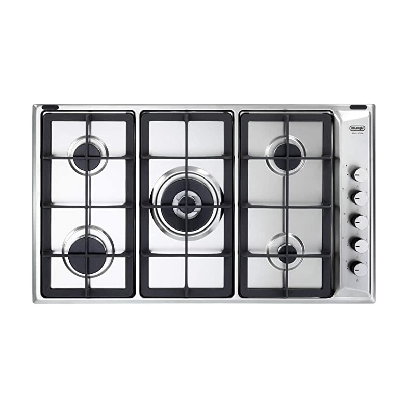 DE LONGHI IL59PRO ND PIANO COTTURA DA 90CM 5 F. A GAS GRIGLIE GHISA INOX PROMO