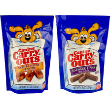 Canine Carry Outs Dog Snacks - 1 beef  cheese  1 sausage links beef flavor