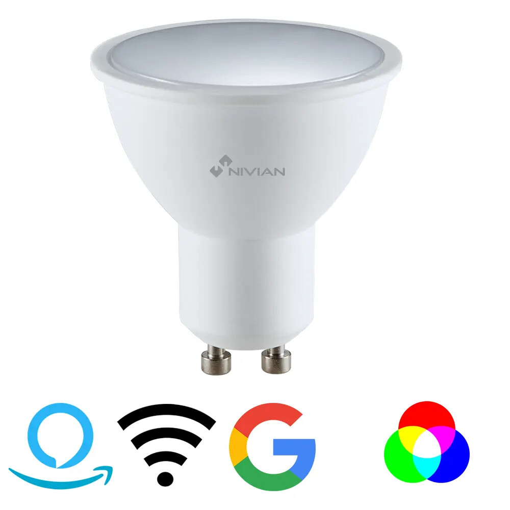 Faretto GU10 2700-6500K RGB multicolore smart WI-FI con APP