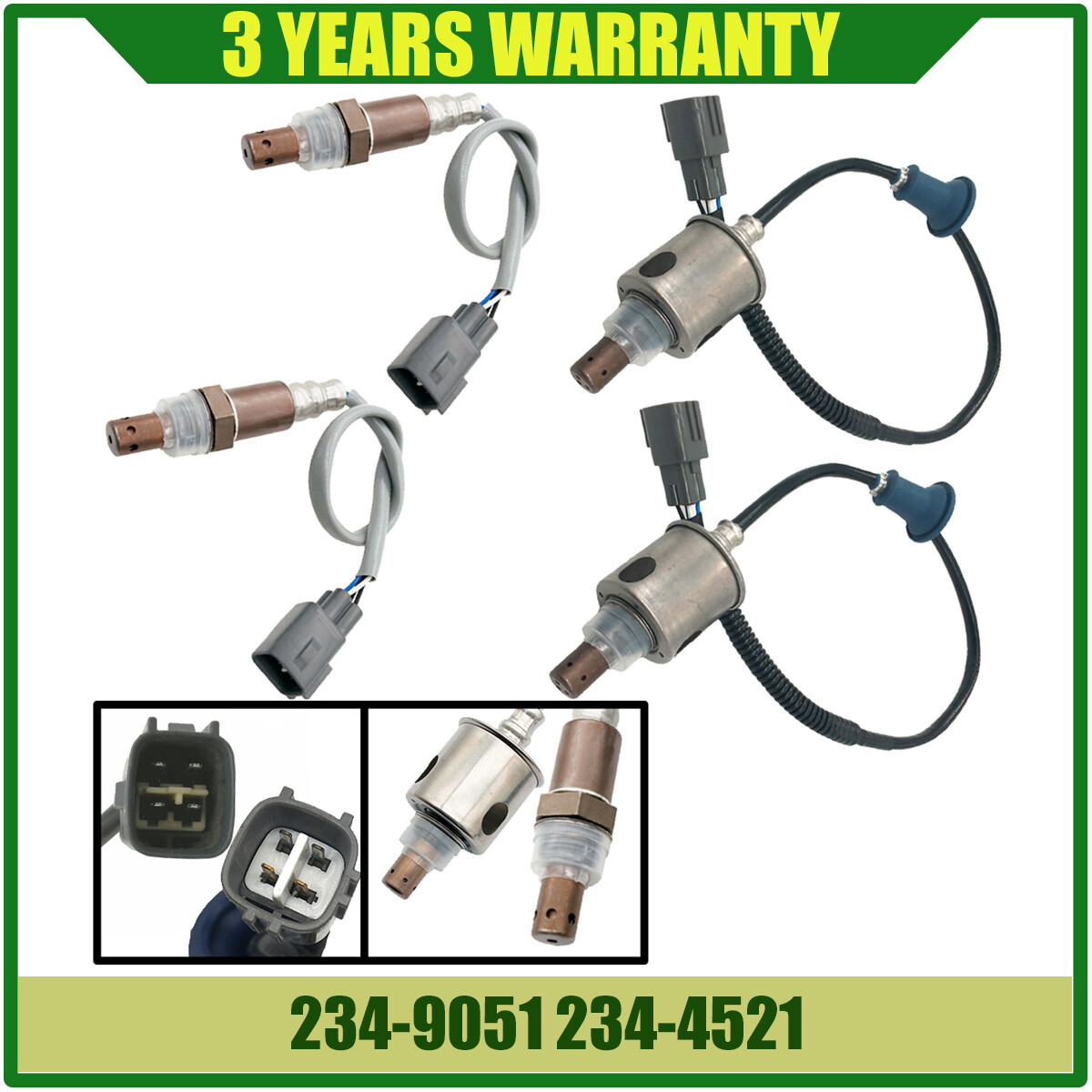 Set of 4 Up+Downstream Oxygen Sensor For Lexus GS350 IS250 2006-2008 RWD IS350