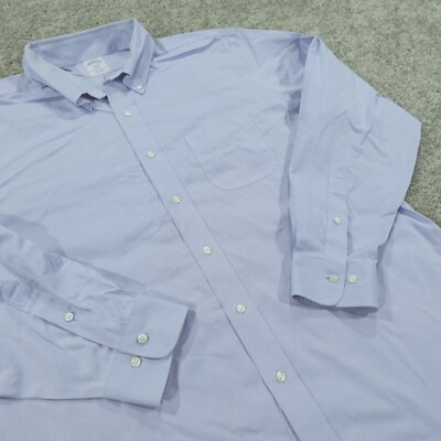 Brooks Brothers Dress Shirt Mens 17.5 - 6/7 Regent Fit Button Down Non Iron