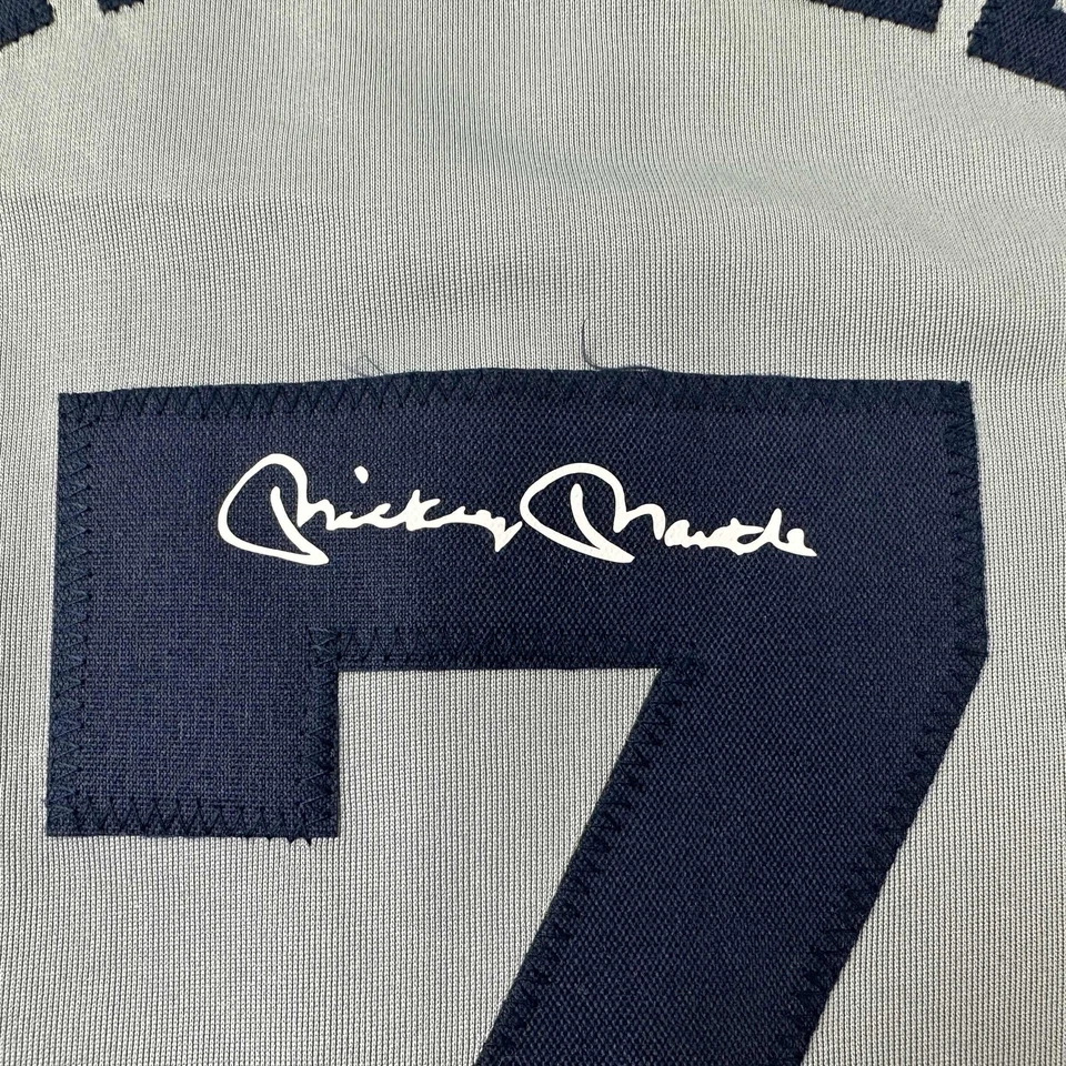 Camiseta deportiva facsímil autografiada Mickey Mantle New York gris reimpresión talla XL para hombre Foto 2 de 4
