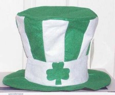 ST. PATRICK'S GREEN AND WHITE HAT SHAMROCK LUCKY NWT