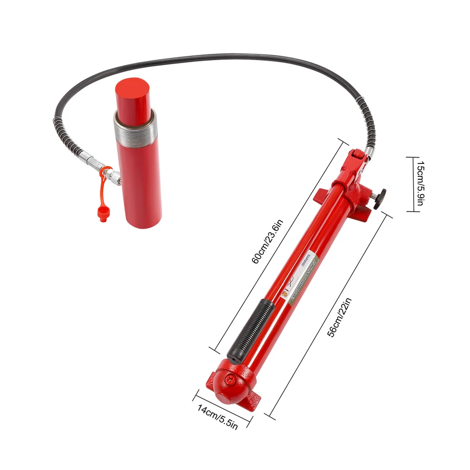 20T Auto Shop Portable Power Hydraulic Jack Car Body Frame Lift Ram Repair tool - Image 4 of 4