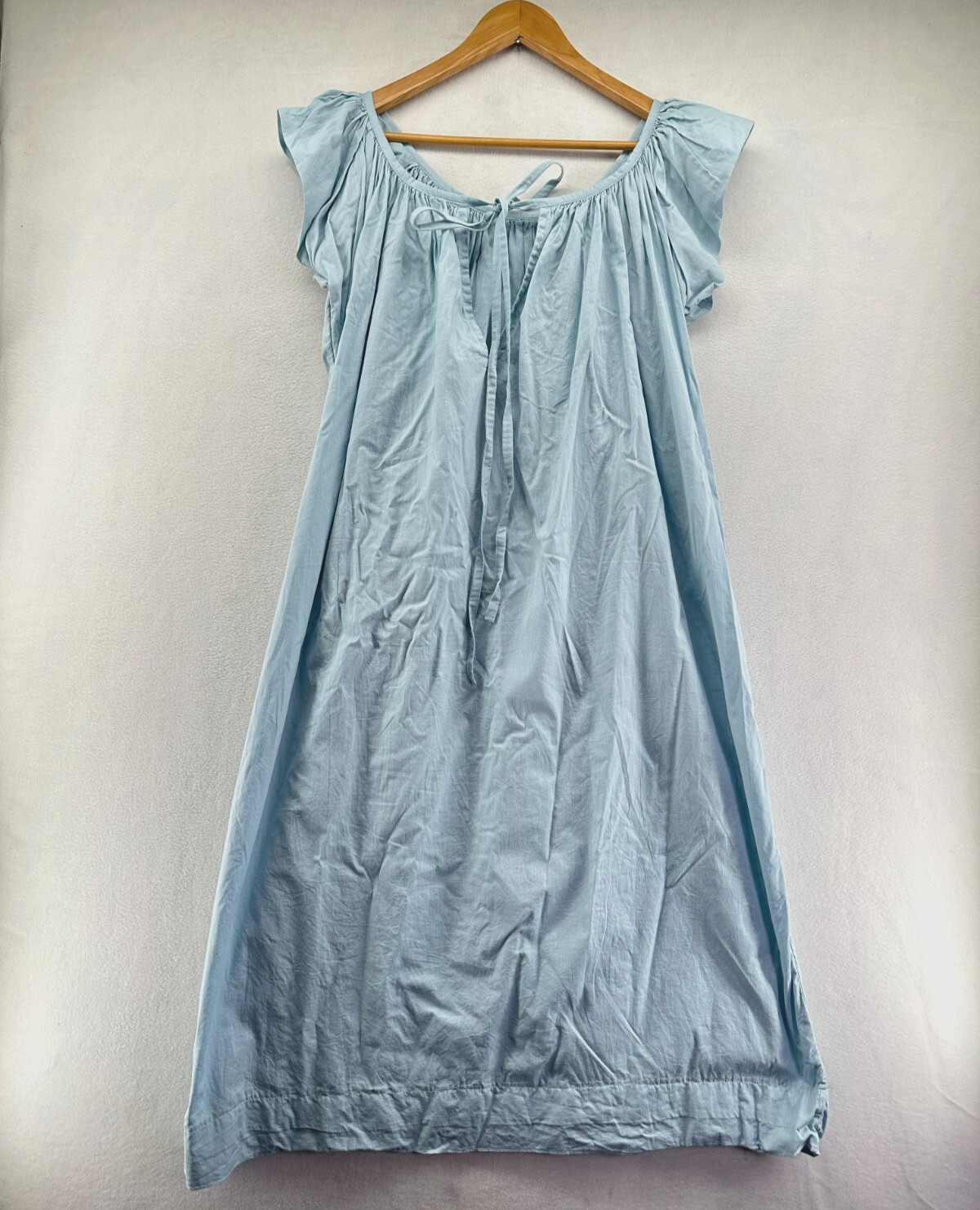 Kalita Andromeda Days Blue Maxi Dress Size XS/S Oversized Ruffle Cap Sleeve Tie