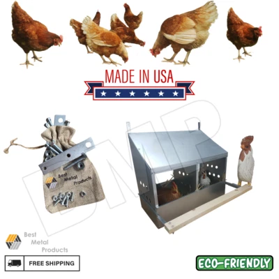 BMP 2 HOLE HEAVY DUTY 23ga GALVANIZED CHICKEN NESTING LAYING ROOST BOX 0300107