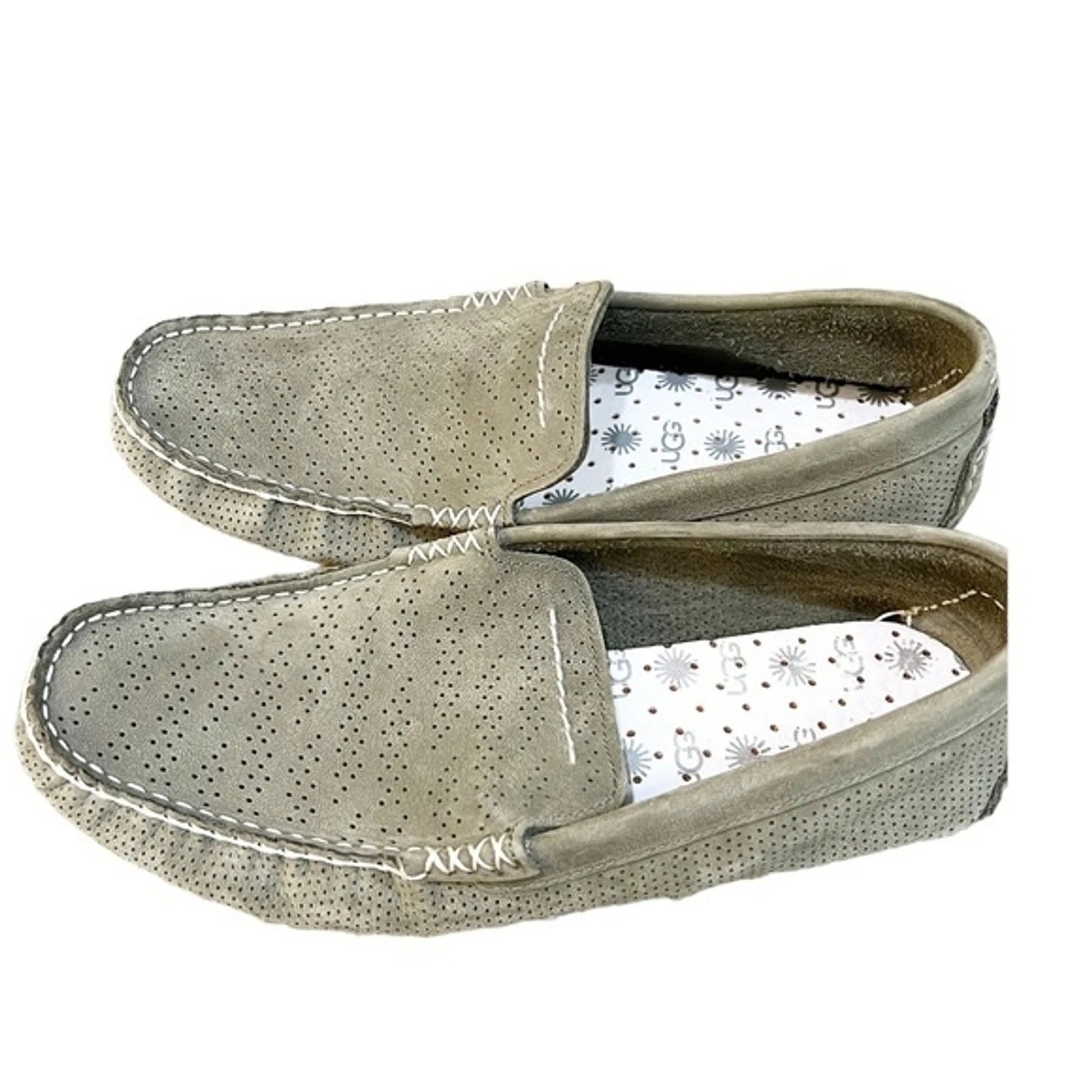 Scarpe mocassino UGG in pelle di pecora taglia 11 talpa