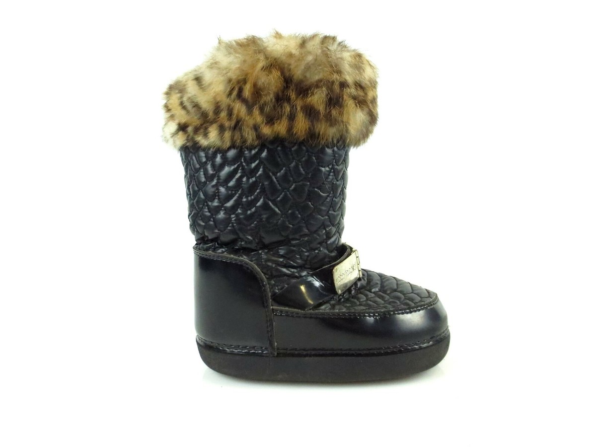 Roberto Cavalli Black Snow Boots Fur Trim Girls Black EUR 26  display picture 3