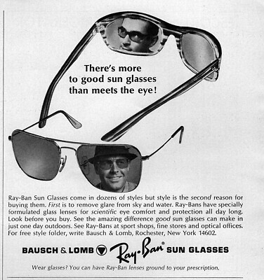 1965 Ray-Ban Wayfarer Sunglasses Original Vintage Ad