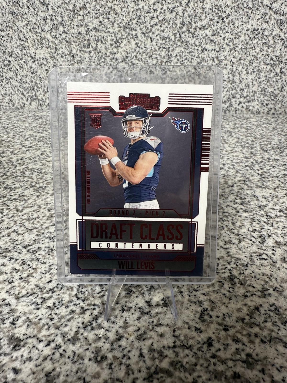 2023 Panini Contenders Will Levis Draft Class Red Foil RC Tennessee Titans #25
