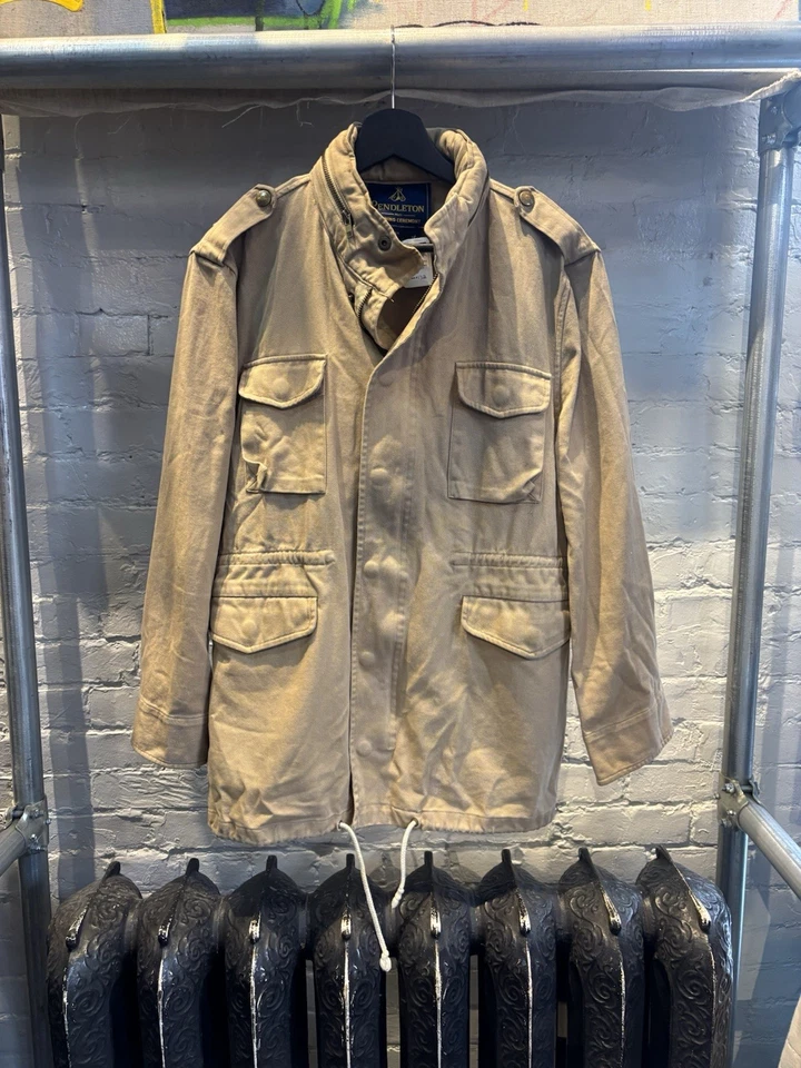 Opening Ceremony x Pendleton Utility Military Jacket Beige Canvas Epaulettes - Image 2 of 3