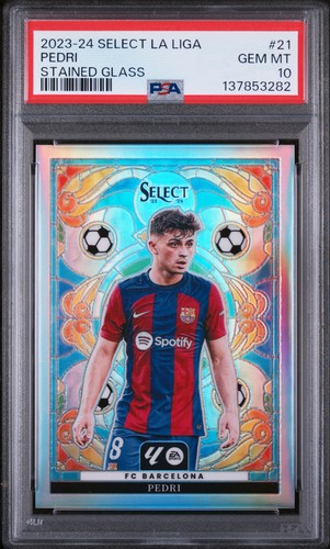 Pedri #21 2023 Panini Select La Liga Stained Glass card