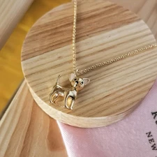 New Kate Spade Haute Stuff Chihuahua Gold Pendant Necklace