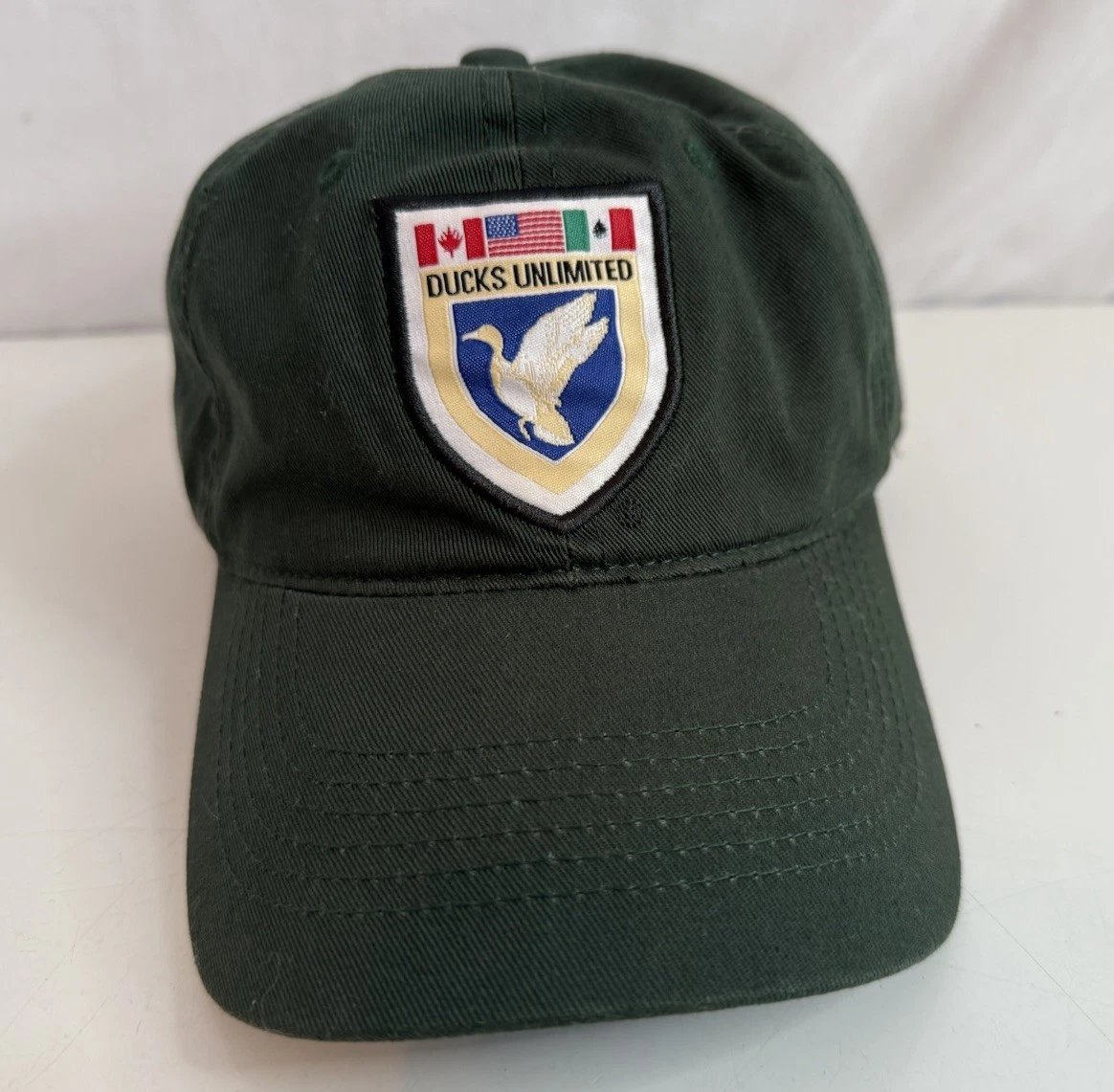 Ducks Unlimited Hat Cap Green Adjustable by Outdoor Cap Flag Theme