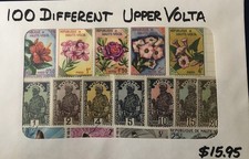 MF Upper Volta 100 Different Stamps 