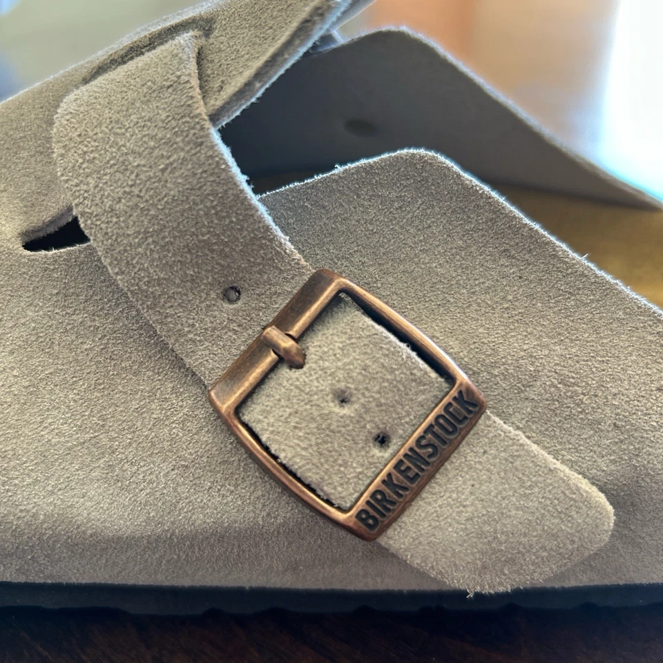 Birkenstock Boston Clogs Size 10 Taupe Gray Brown Narrow - Image 4 of 4