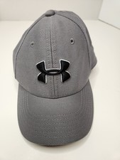 Under Armour Hat Cap Fitted Gray Youth S/M Stretch Logo